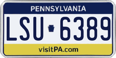 PA license plate LSU6389