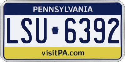 PA license plate LSU6392