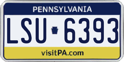 PA license plate LSU6393