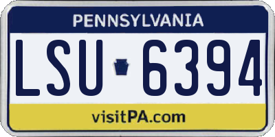PA license plate LSU6394