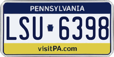 PA license plate LSU6398