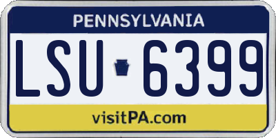 PA license plate LSU6399