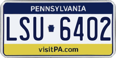 PA license plate LSU6402