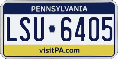 PA license plate LSU6405
