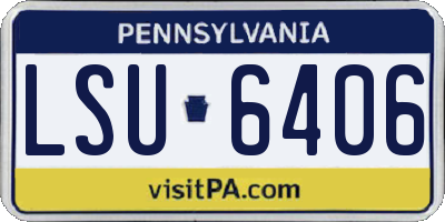 PA license plate LSU6406