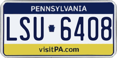 PA license plate LSU6408