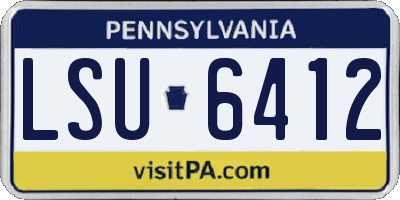 PA license plate LSU6412
