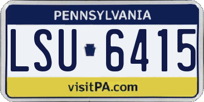 PA license plate LSU6415
