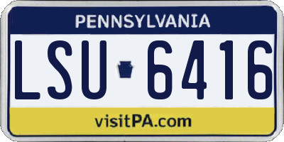 PA license plate LSU6416