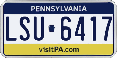 PA license plate LSU6417