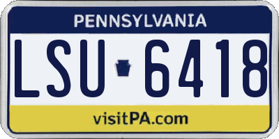 PA license plate LSU6418