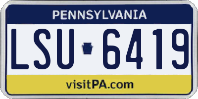PA license plate LSU6419