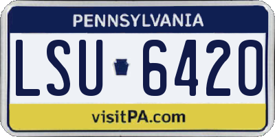 PA license plate LSU6420