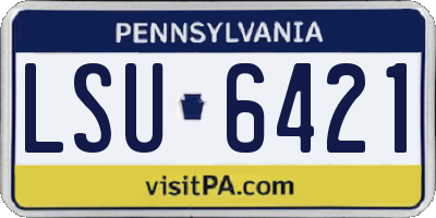 PA license plate LSU6421
