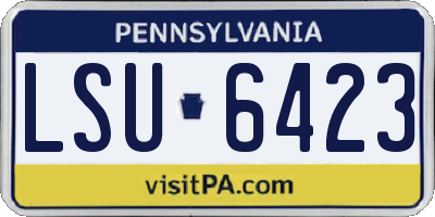 PA license plate LSU6423