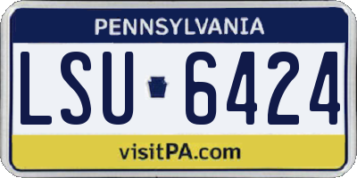 PA license plate LSU6424
