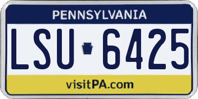 PA license plate LSU6425