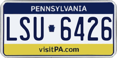 PA license plate LSU6426