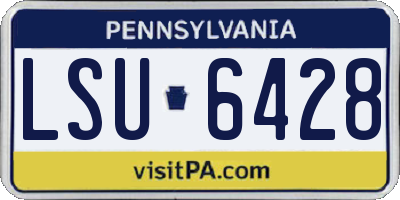 PA license plate LSU6428