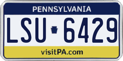 PA license plate LSU6429