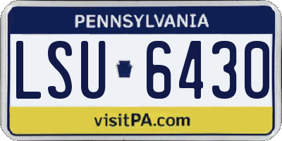 PA license plate LSU6430