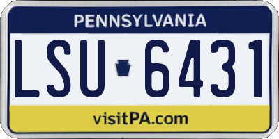 PA license plate LSU6431