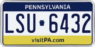 PA license plate LSU6432