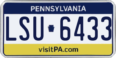 PA license plate LSU6433