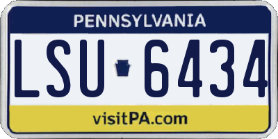 PA license plate LSU6434