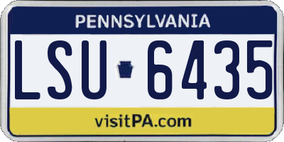 PA license plate LSU6435