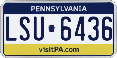 PA license plate LSU6436