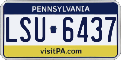 PA license plate LSU6437