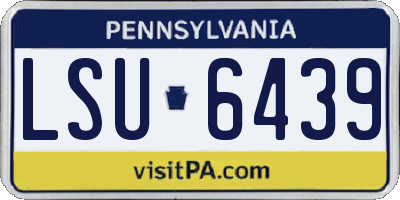 PA license plate LSU6439