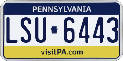 PA license plate LSU6443