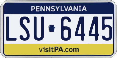 PA license plate LSU6445