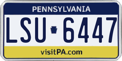 PA license plate LSU6447