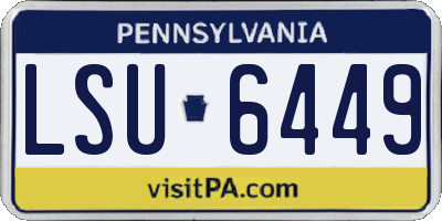 PA license plate LSU6449