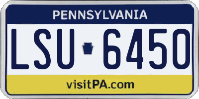 PA license plate LSU6450