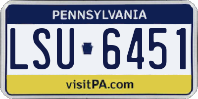 PA license plate LSU6451