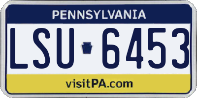 PA license plate LSU6453