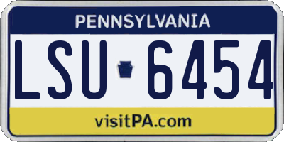 PA license plate LSU6454