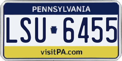 PA license plate LSU6455