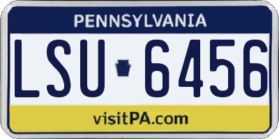 PA license plate LSU6456