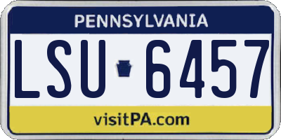 PA license plate LSU6457