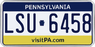 PA license plate LSU6458