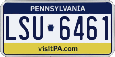 PA license plate LSU6461
