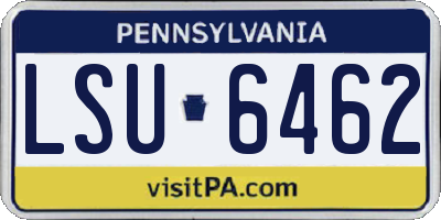 PA license plate LSU6462
