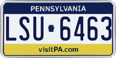 PA license plate LSU6463