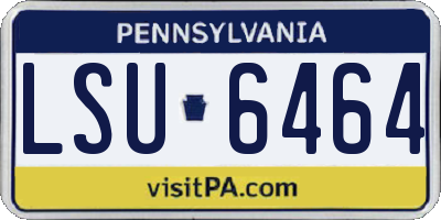PA license plate LSU6464