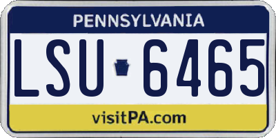 PA license plate LSU6465